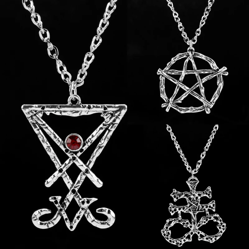 Ожерелье с подвеской в виде пентаграммы мужское сатана виккана танизма амулет