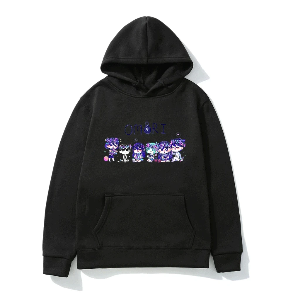 

Japan Anime Omori Cartoon Graphic Print Hoodie Men Street Hip Hop Harajuku Oversized Sweatshirt Trendy All-match Hooded Sweater