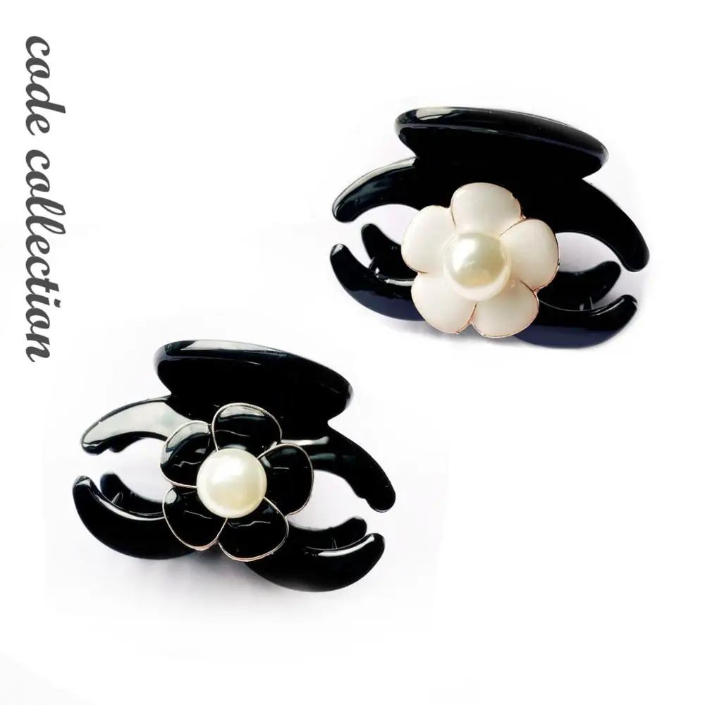 Корейский зажим для волос геометрической формы с акриловыми жемчужинами Камелия