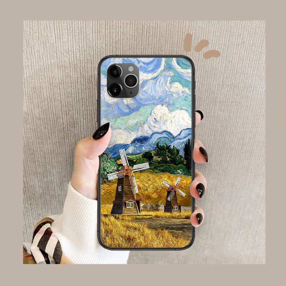 

oil painting van Gogh Phone Case Cover Hull For iphone 5 5s se 2020 6 6s 7 8 12 mini plus X XS XR 11 PRO MAX black Back Painting