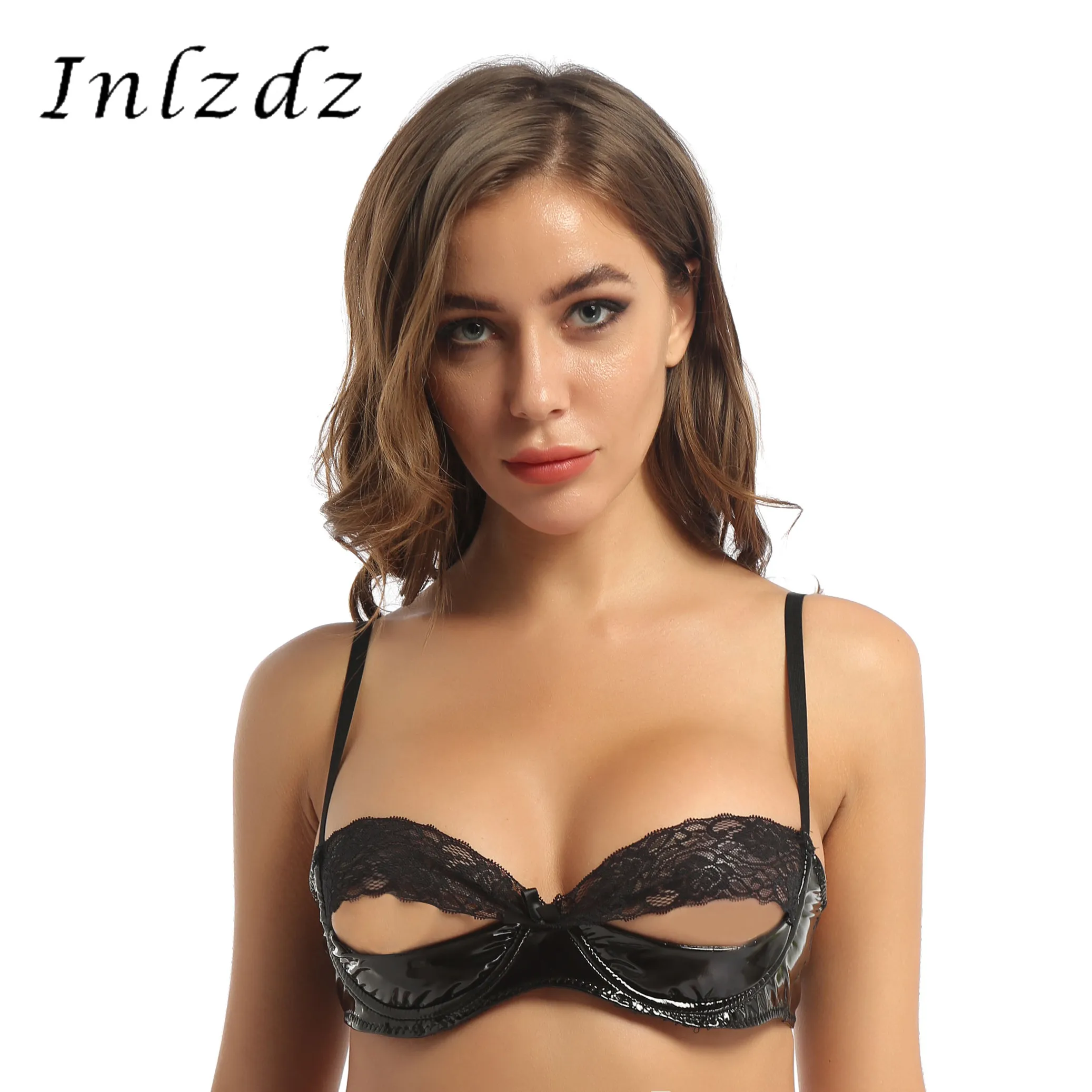 

Бюстгальтер женский, без подкладки, из лакированной кожи