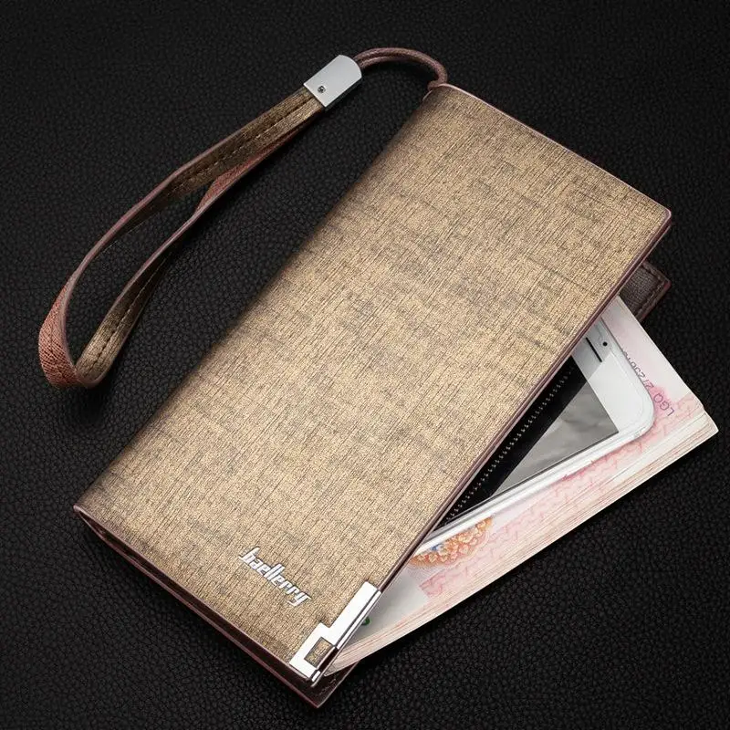

Baellerry Men Wallets Classic Long Style Card Holder Male Purse Quality PU Zipper Large Capacity Luxury Wallet For Men Clutch
