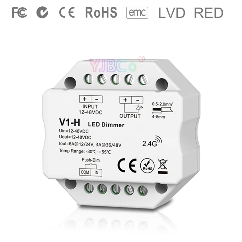 V1 H 2 4G RF одноцветный светодиодный диммер приглушенный постоянный ток 12 В 24 36 48