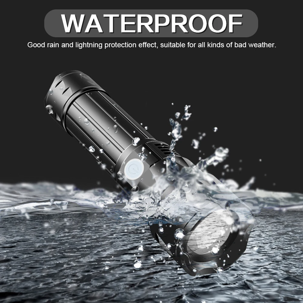 Перезаряжаемый фонарик высокой яркости светодиодный супер яркий масштабируемый