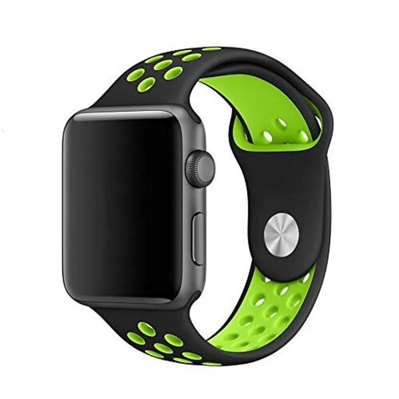 Мягкий силиконовый сменный Браслет для Apple Watch серии 1 2 3 дышащий ремешок iwatch 42 мм iwatch ремешок 38 мм ремешок