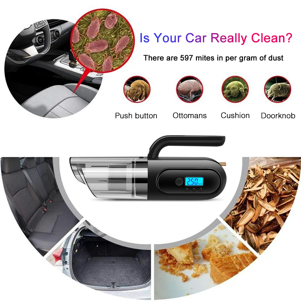 Портативный многофункциональный автоматический автомобильный пылесос ручной 4