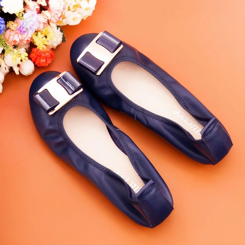 2020 New Slip On Women Flats Plus Size 43 Lady Shoes Loafers Genuine Leather Woman Flat Shoes Casual Female Work Ballet Flats
