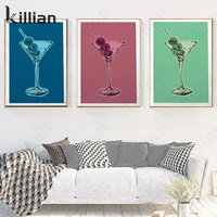 print cocktail poster pop wall art canvas painting home decoration fine wine kitchen art and living room wall dining room decor