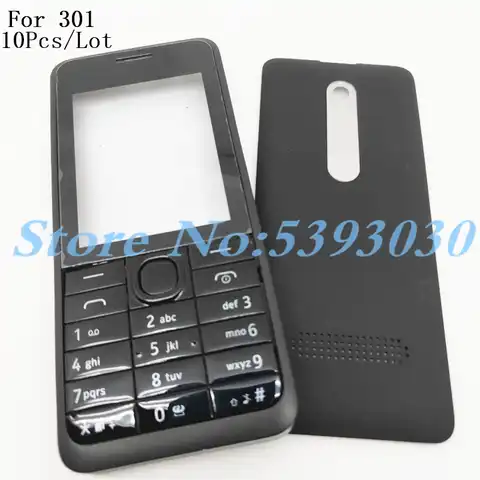 10 шт./лот чехол для Nokia Asha 301 n301 версия с двумя картами + английская клавиатура + задняя крышка аккумулятора с логотипом