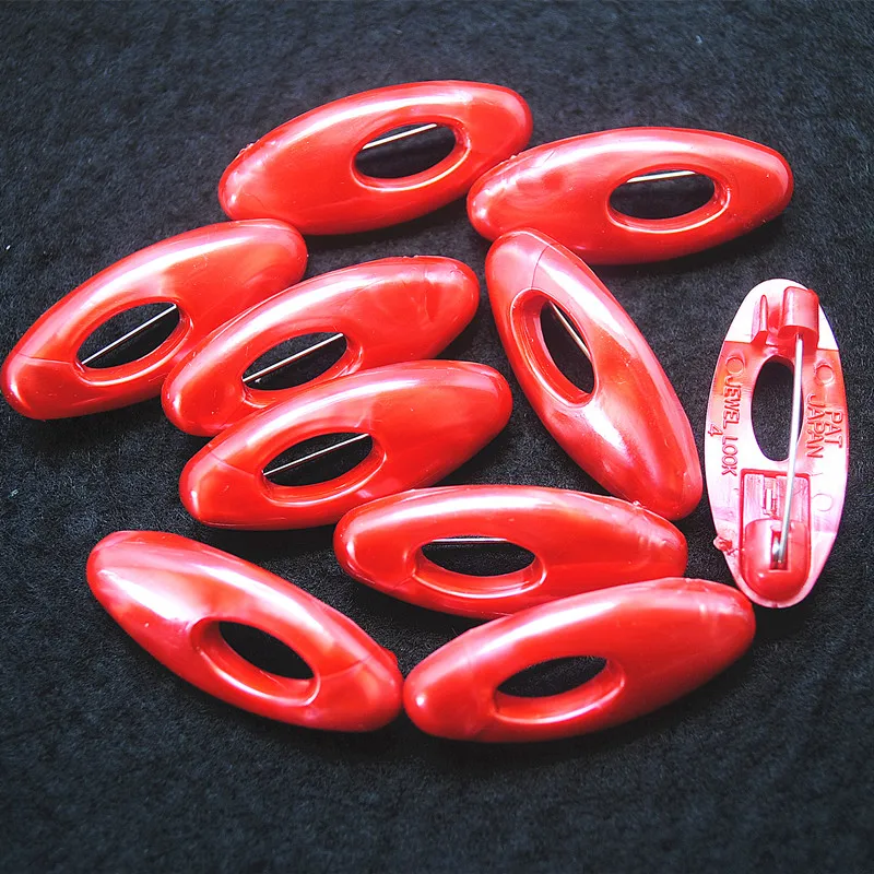 Red 10 шт. пластиковые безопасные булавки, дизайн, шелковые застежки, украшения для одежды, пластиковая застежка, пряжка для шарфа, хорошее качество, ювелирный аксессуар - Окраска металла: Red