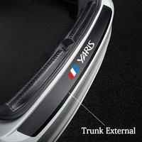 suitable for toyota yaris 2017 2016 2007 2006 car trunk guard rear film car sticker carbon fiber leather vinyl sticker