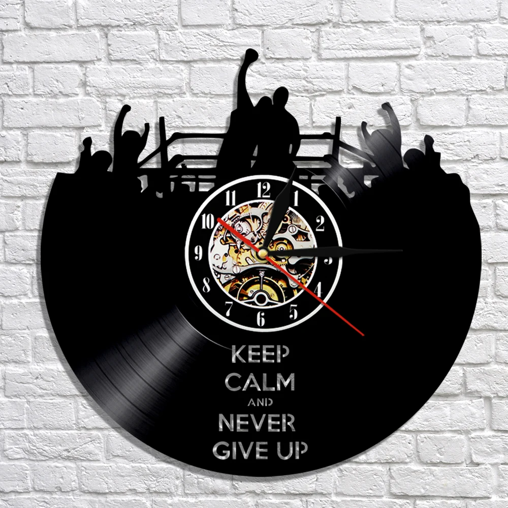 Настенные часы Keep Calm And Never Give Up домашний декор виниловые для бокса боксерские