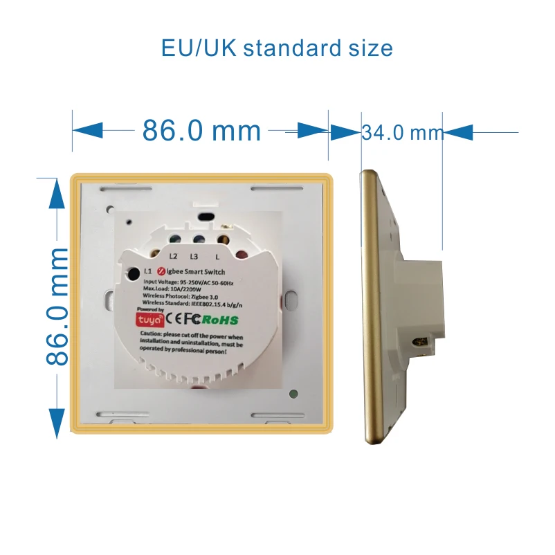Умные сенсорные выключатели Zigbee европейского стандарта настенный выключатель