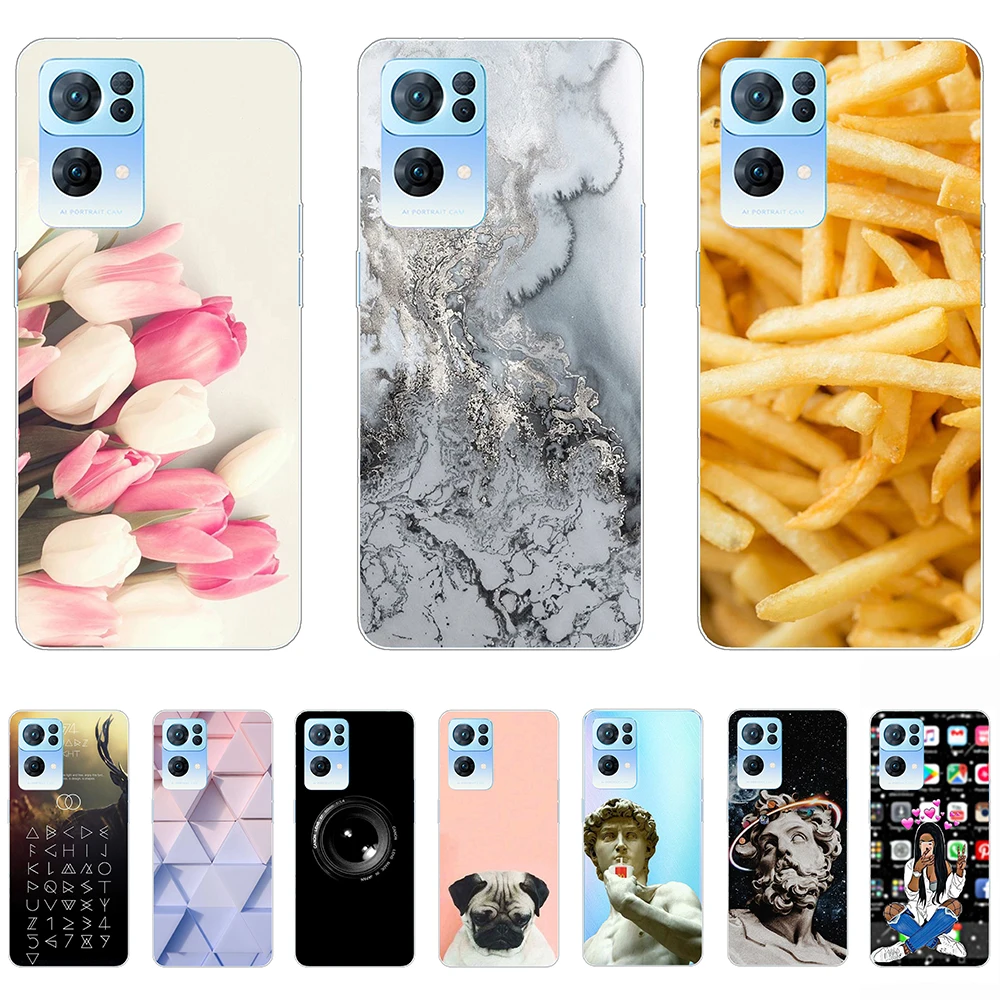 

Soft Case for Oppo Reno 7 5G Silicon Luxury Shell Phone Case on Reno 7Pro 5G 7SE Shockproof Tpu Transparent Bumper