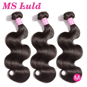 Натуральные волосы, 3 пряди, 100% Необработанные бразильские человеческие волосы, натуральные волосы 8-30 дюймов, волнистые пучки, волосы MS Lula