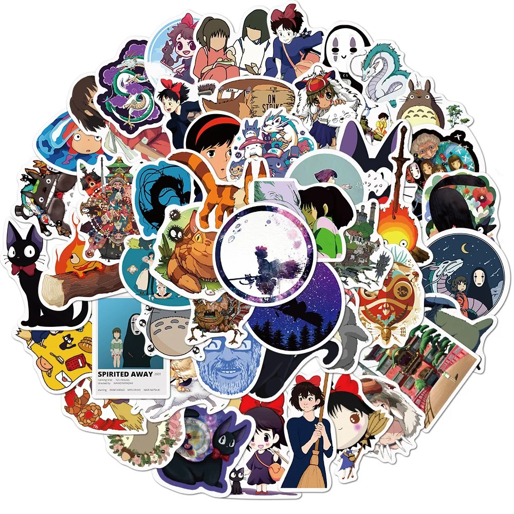 

10 / 30 / 50pcs Popular Japanese Cartoon Hayao Miyazaki Animation Graffiti Decoration Waterproof Sticker Wholesale