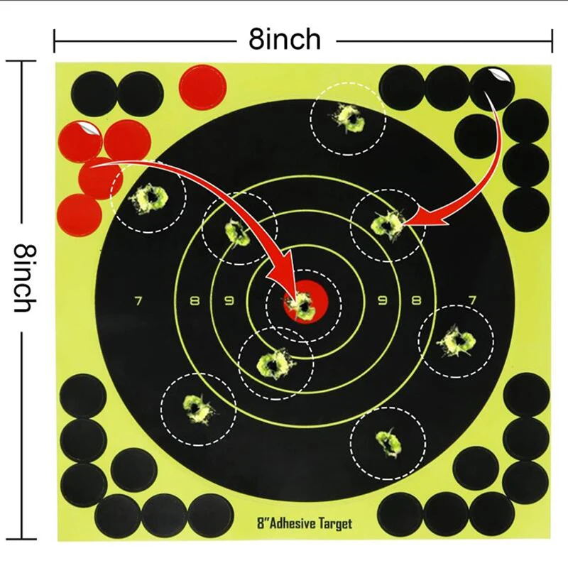 8 дюймов клейкие стикеры для стрельбы реактивный брызговик бумажный пистолет