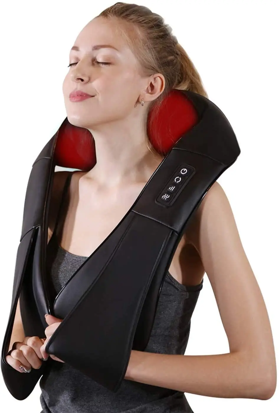 

Массажер для шеи и спины с подогревом, электрическая Массажная подушка для глубокого разминания ткани для плеч, спины и шеи, Muscl