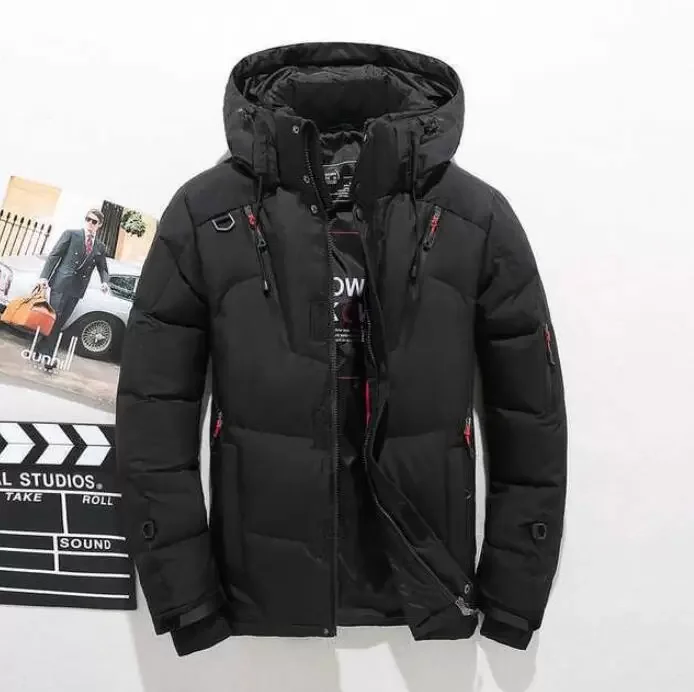 Men Down High Quality Thick Warm Winter Jacket Hooded Thicken Duck Parka Coat Casual Slim Overcoat With Many Pockets Mens 210907