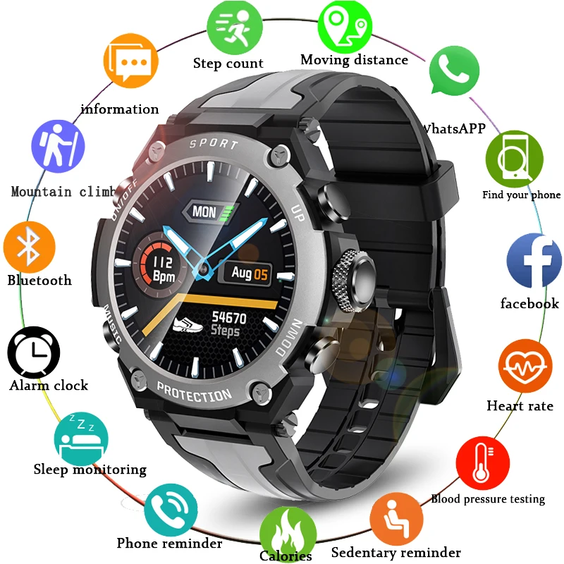 Best Offers LIGE 2021 New Smart Watch Men Bluetooth Music Player IP68 Waterproof Heart Rate Blood Pressure Monitor Outdoor Sports Smartwatch