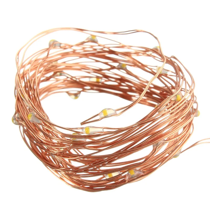 2 м медная проволока светодиодная гирлянда праздничное освещение сказочная для