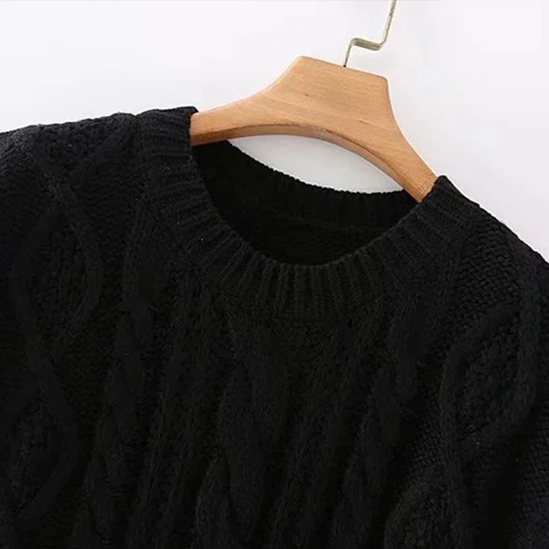 

Women's Knitting Hollow Out Ruffle Vest Autumn Casual Stand Collar Waistcoat Sleeveless Tops Female Vintage Twist Knitted Vests