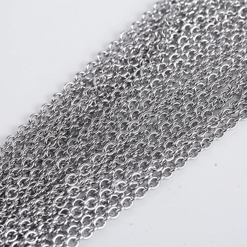 

5 Meter 1.2/1.6/2.0/2.5/3mm DIY Necklace Findings Stainless Steel O Shape Cross Link Chains For Jewelry Making Accessories