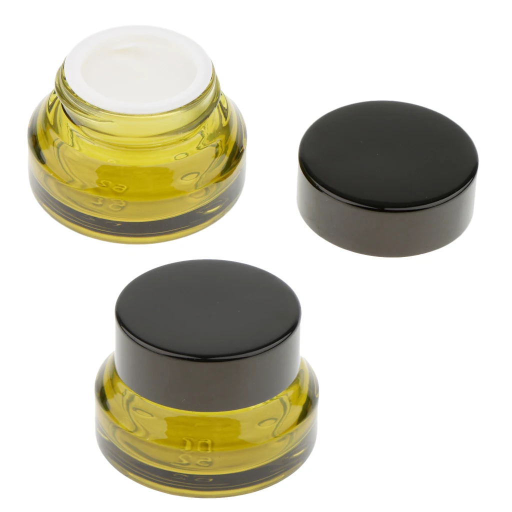 2x пустые стеклянные контейнеры для макияжа с винтовой крышкой косметики