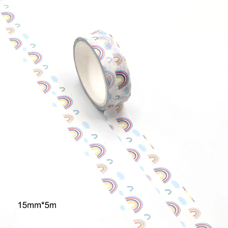 

1pcs Creative Rainbow Washi Tape Adhesive Paper Tape School Office Supplies DIY Scrapbooking Decorative Sticker Tape 5m