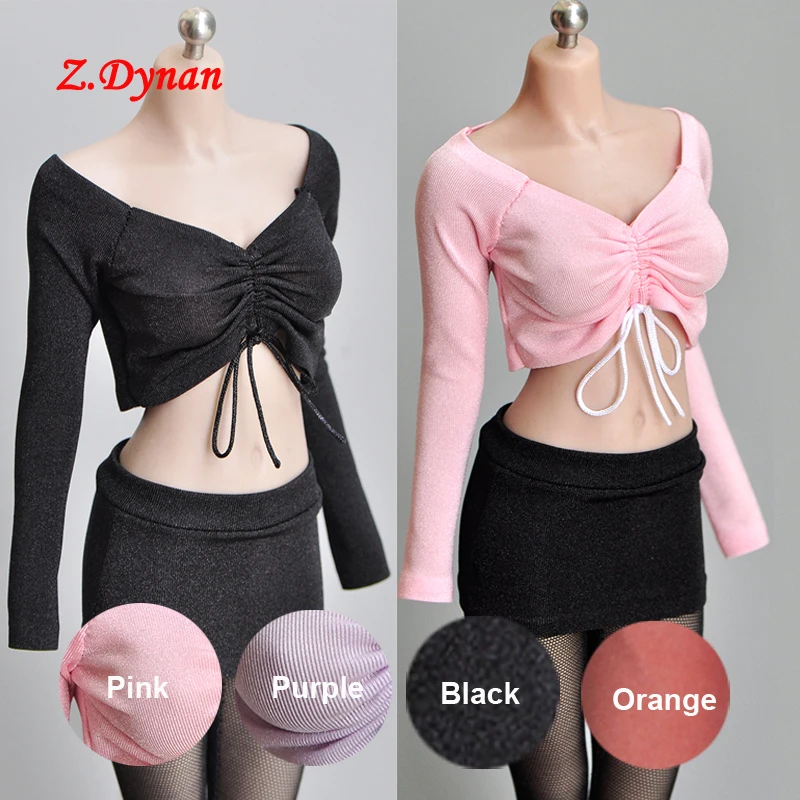 Женская футболка с длинным рукавом в масштабе 1/6 4 цвета|Игровые фигурки и