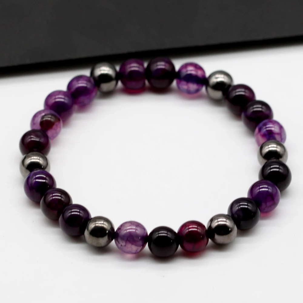 8 мм камень тигровый глаз эластичный браслет магнитные бусины коричневый