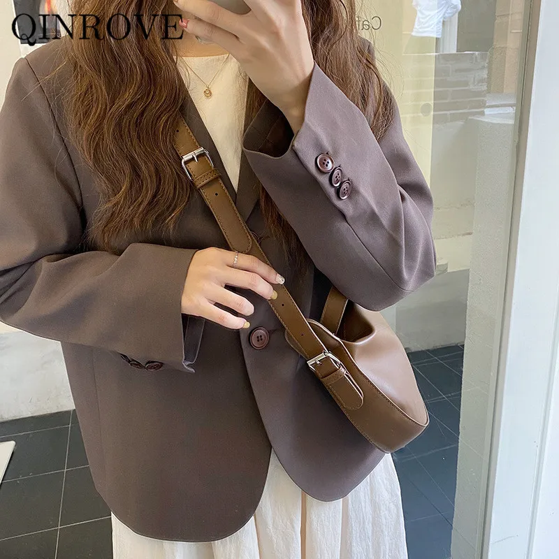 

Vintage Shoulder Bags For Women 2021 Fashion Zipper PU Leather Crossbody Bag Female Solid Color Large Capacity Clutch Handbag