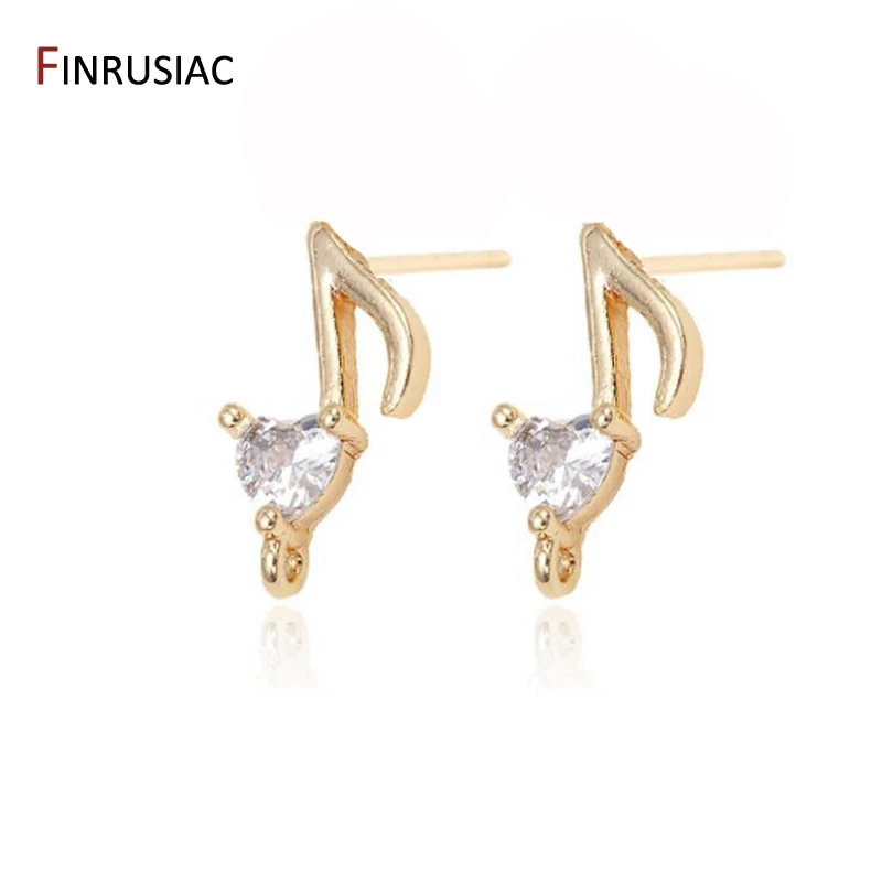 

Earring Making Supplies 2020 New Design 14k Gold Plated Musical Note Shape Earring Hook Connectors For Women Jewelry Making