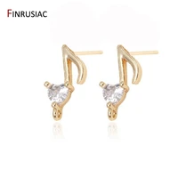 earring making supplies 2020 new design 14k gold plated musical note shape earring hook connectors for women jewelry making
