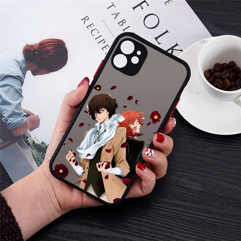 

apan anime bungou stray dogs Dazai Phone Case Transparent Matte for iPhone 7 8 11 12 s mini pro X XS XR MAX Plus cover funda
