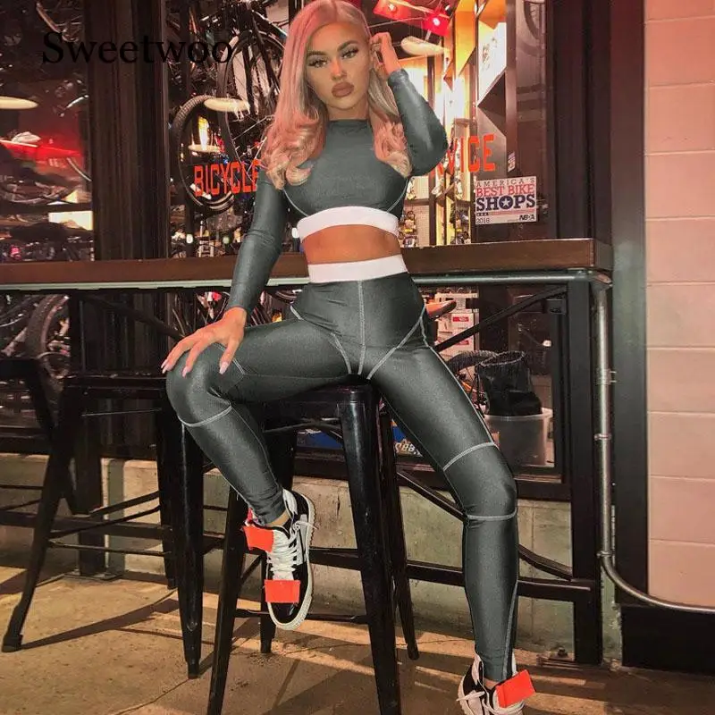 Одежда для тренировок женщин комплект спортзала одежда короткий топ с длинным