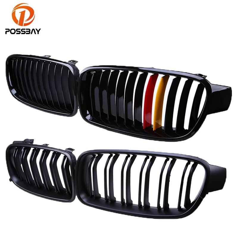 Решетки для переднего бампера POSSBAY глянцевые черные красные желтые решетки BMW 3