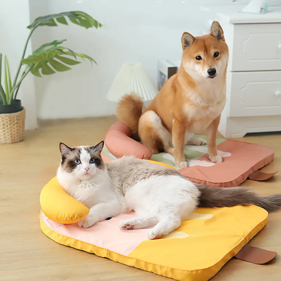

Medium Dog Bed Sleep Nest For Small Medium Large Dog Cat Self Cooling Mattress Ice Silk Cool Mat Summer Cushion Pet Accessories