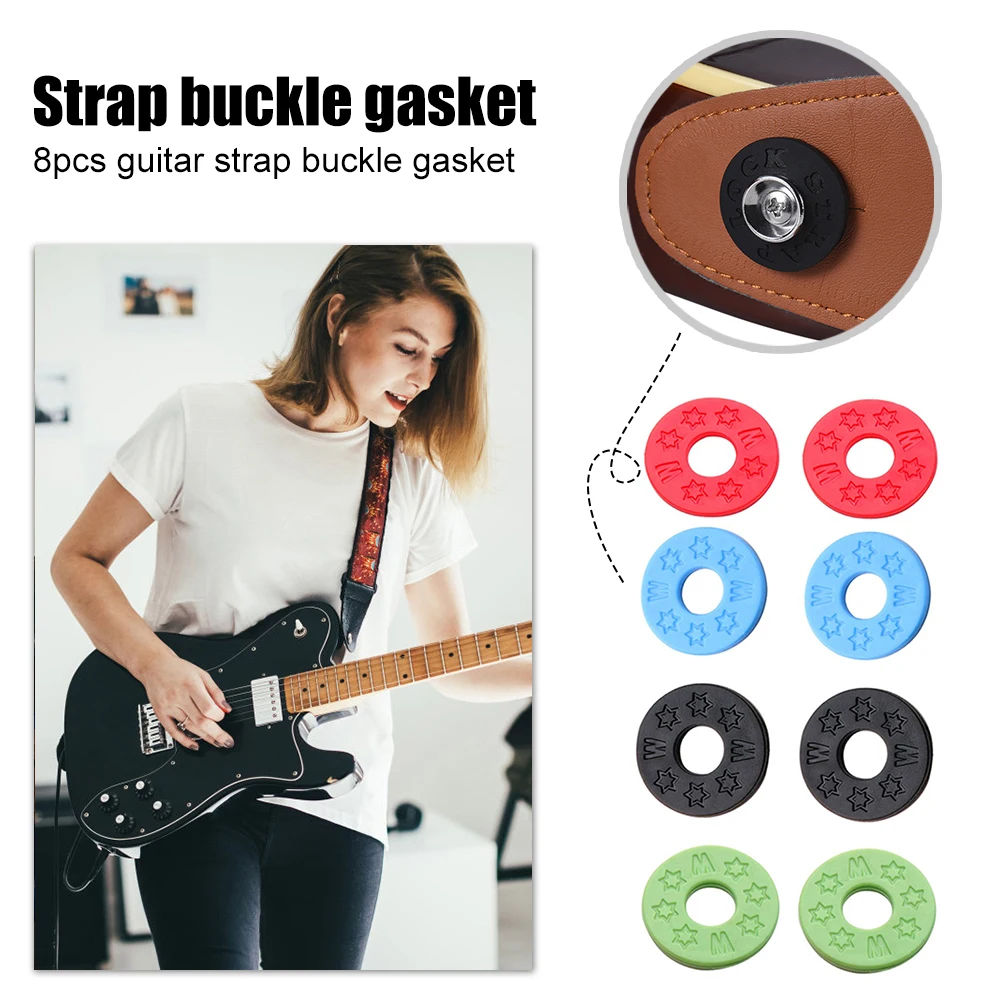 

8pcs Electric Guitar Strap Locks Blocks Non-slip Professional Bass Strap Belt Lock Stringed durable Instrument Accessories Parts