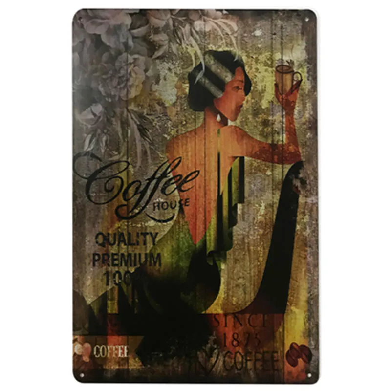 Кофейное меню кафе металлическая вывеска картина ретро железная украшение для