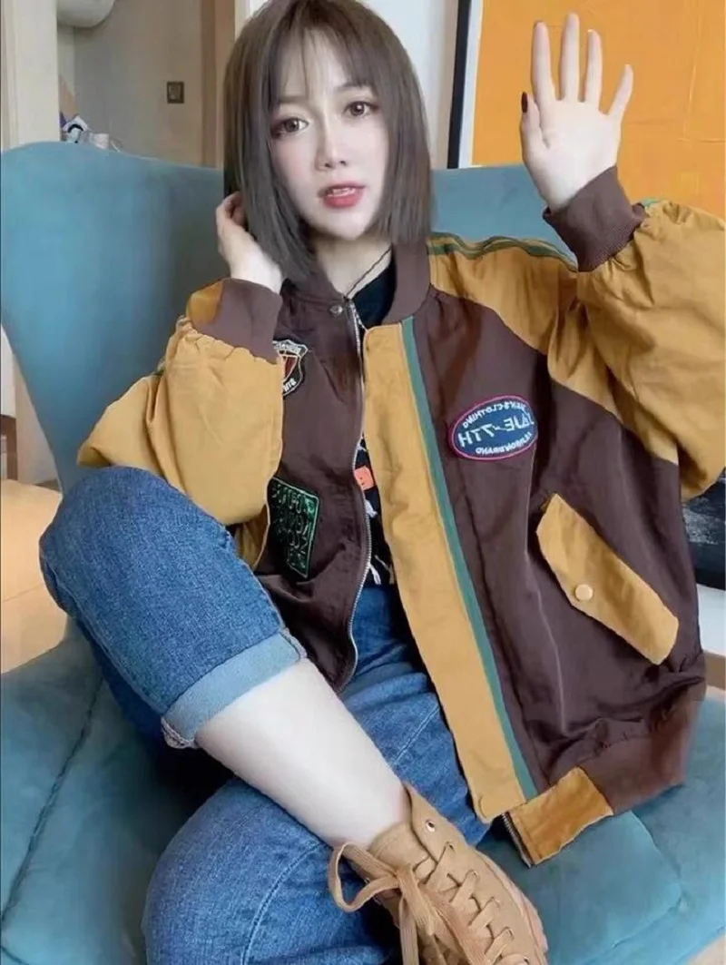 

JESSIC Green Baseball Bomber Jacket Coats And Jackets Women Clothing 2021 Harajuku Plus Size Streetwear Outerwear Goth Japanese