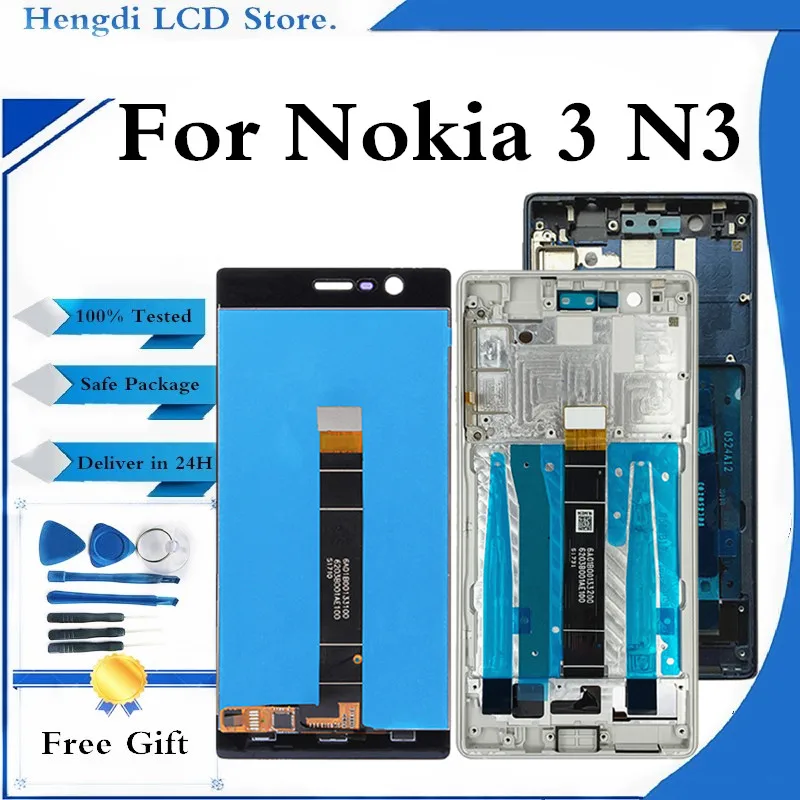 

ЖК-дисплей для Nokia 3 N3 TA-1020 TA-1028 TA-1032 TA-1038 ЖК-дисплей сенсорный экран дигитайзер в сборе с инструментом