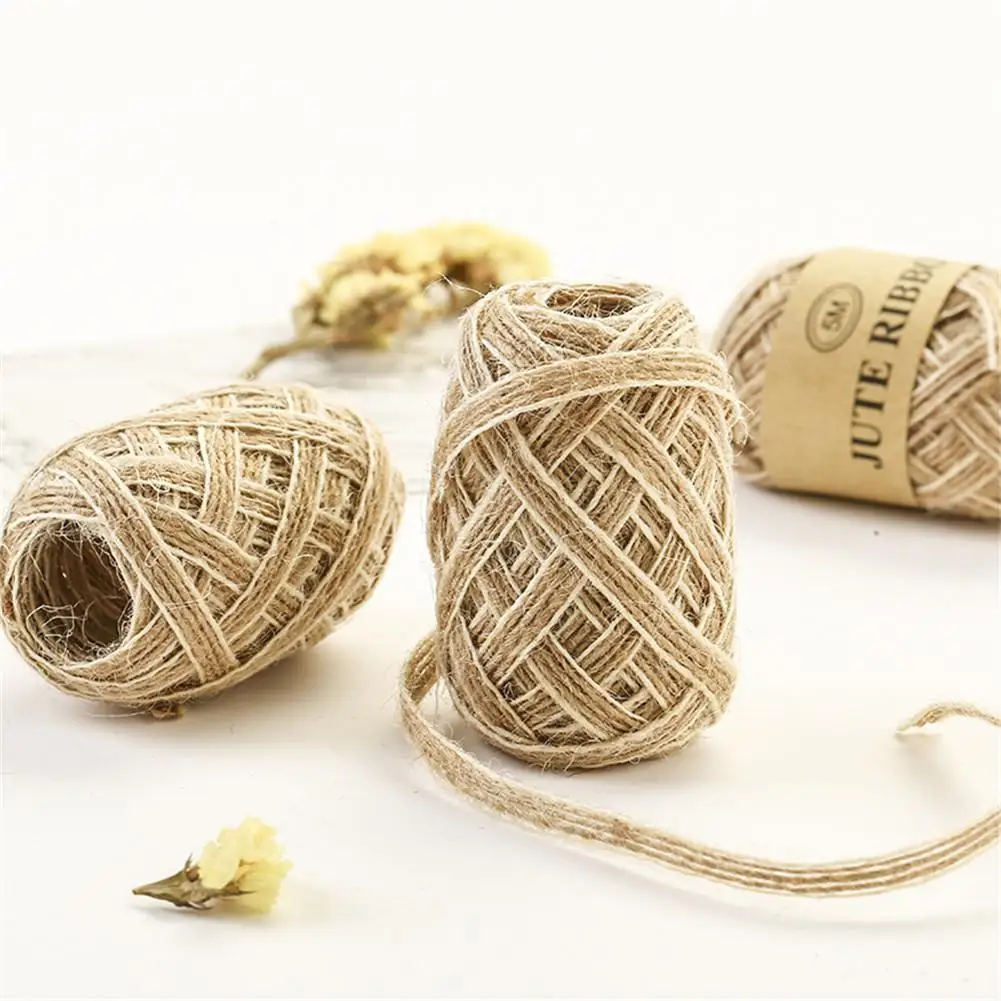 

Natural Jute Burlap Ribbon Cake Topper Decoration Handcraft DIY Wrapper Accessories