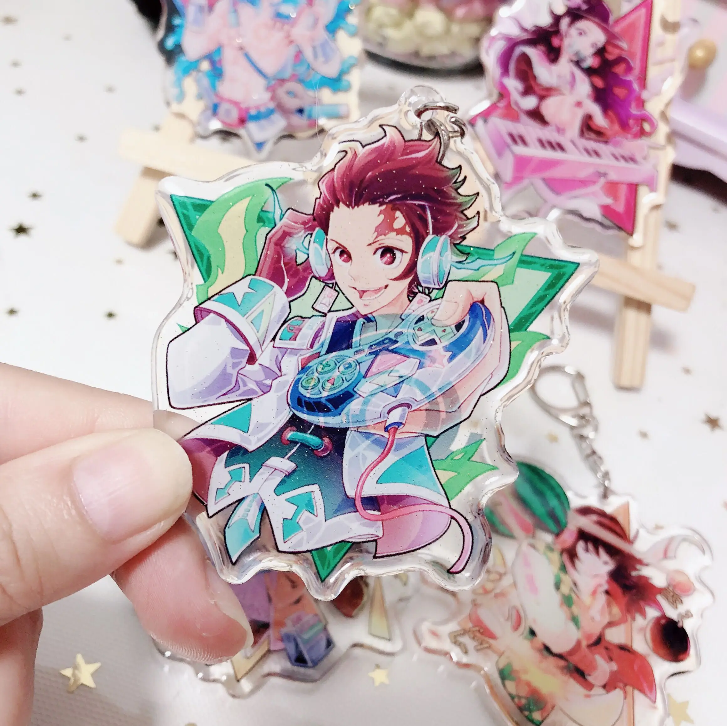 Аниме демон Slayer: Kimetsu no Yaiba Hashibira Inosuke Косплей акриловый брелок с символом Itabag кулон