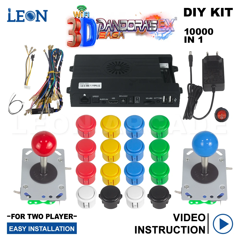 

Kit Borne Arcade Pandora Box Saga 3d 128g Sanwa Original Arcade Button Rpi Dual Arcade Joystick Zippy Pandora Box 3d Wifi 8000