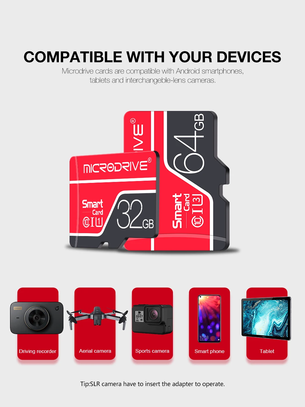 Высокоскоростная карта micro sd, 4 ГБ, 8 ГБ, 16 ГБ, 32 ГБ, 64 ГБ, 128 ГБ, 256 ГБ, SDHC/SDXC, карта памяти MicroSD/TF для смартфонов с адаптером