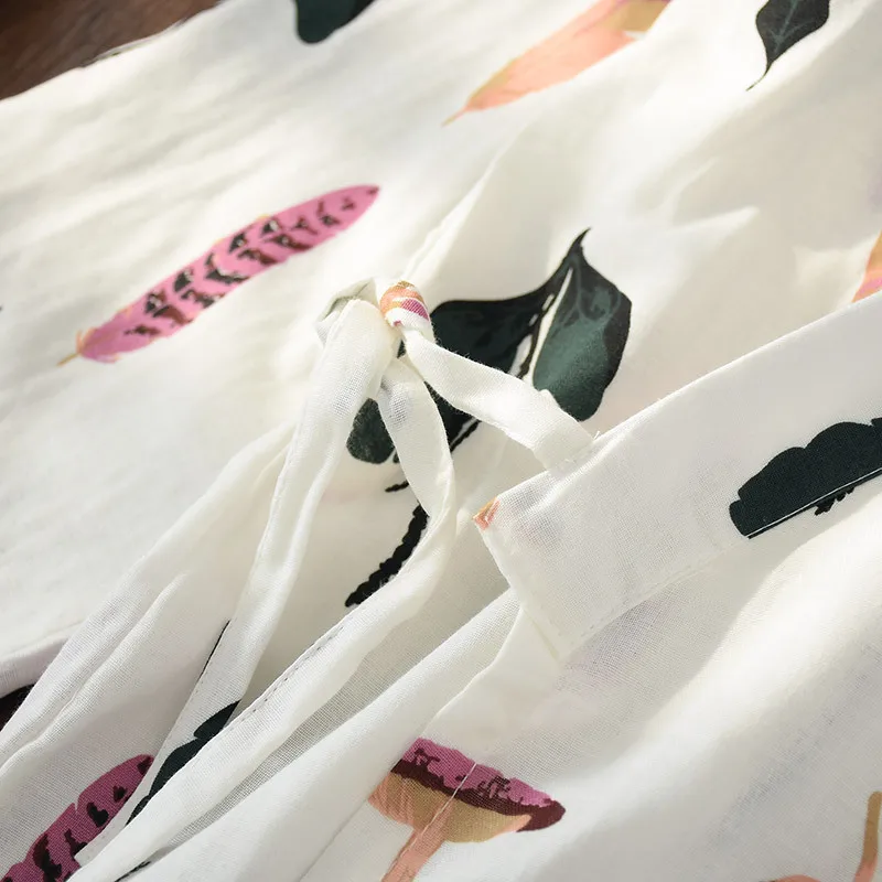 

Japanese-style kimono pajamas summer new 100% cotton gauze pajamas nightgown ladies SPA yukata homewear long pajamas women