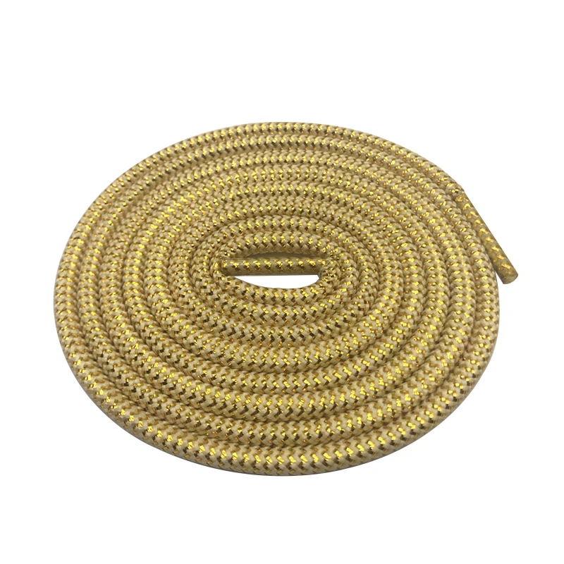 Weiou Sparkle Wavy Gold Silver Metallic Shoelaces Round Shoe Strings Black White Ropelace Dress Glitter Woman Lady Trainer Laces