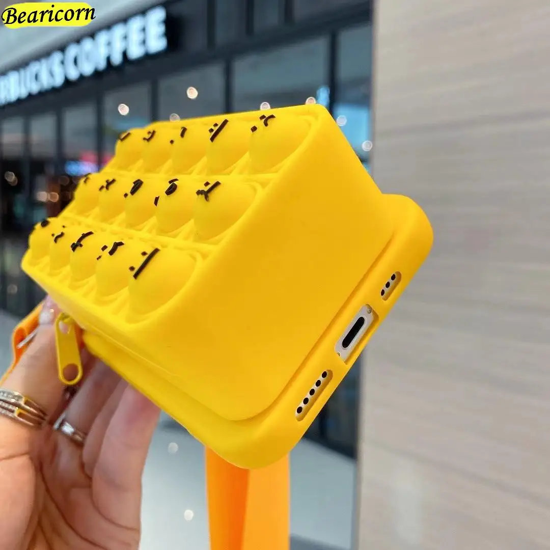 Coin Purses Pop Case For Xiaomi Redmi 4A 4X 5 5A 6 6A 7A 8A 9 9A 9i 9C 9T K20 K30i K30s K40 Pro Plus Hearts Bubble Wallet Cover