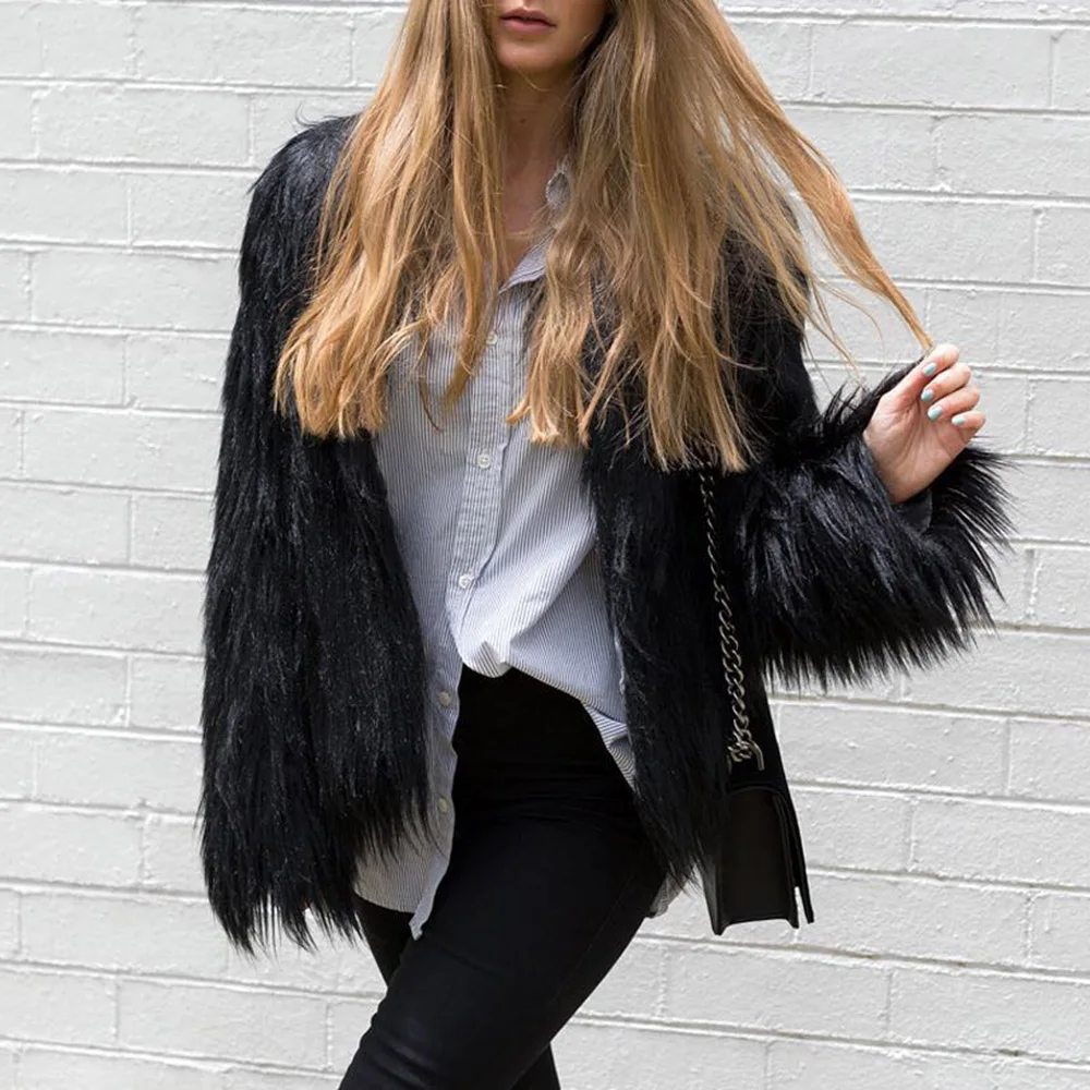 

Куртка женская из искусственного меха, пальто, женская зимняя повседневная винтажная куртка с круглым вырезом в стиле пэчворк, новая модная...